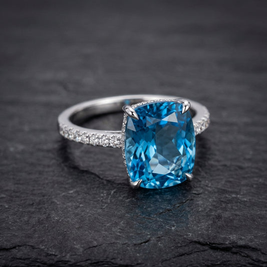 Elegant Blue Cz Ring 36102450