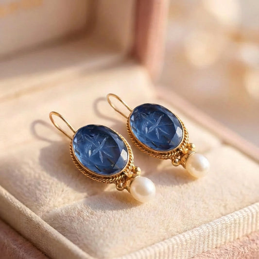 Elegant Blue Floral Gemstone