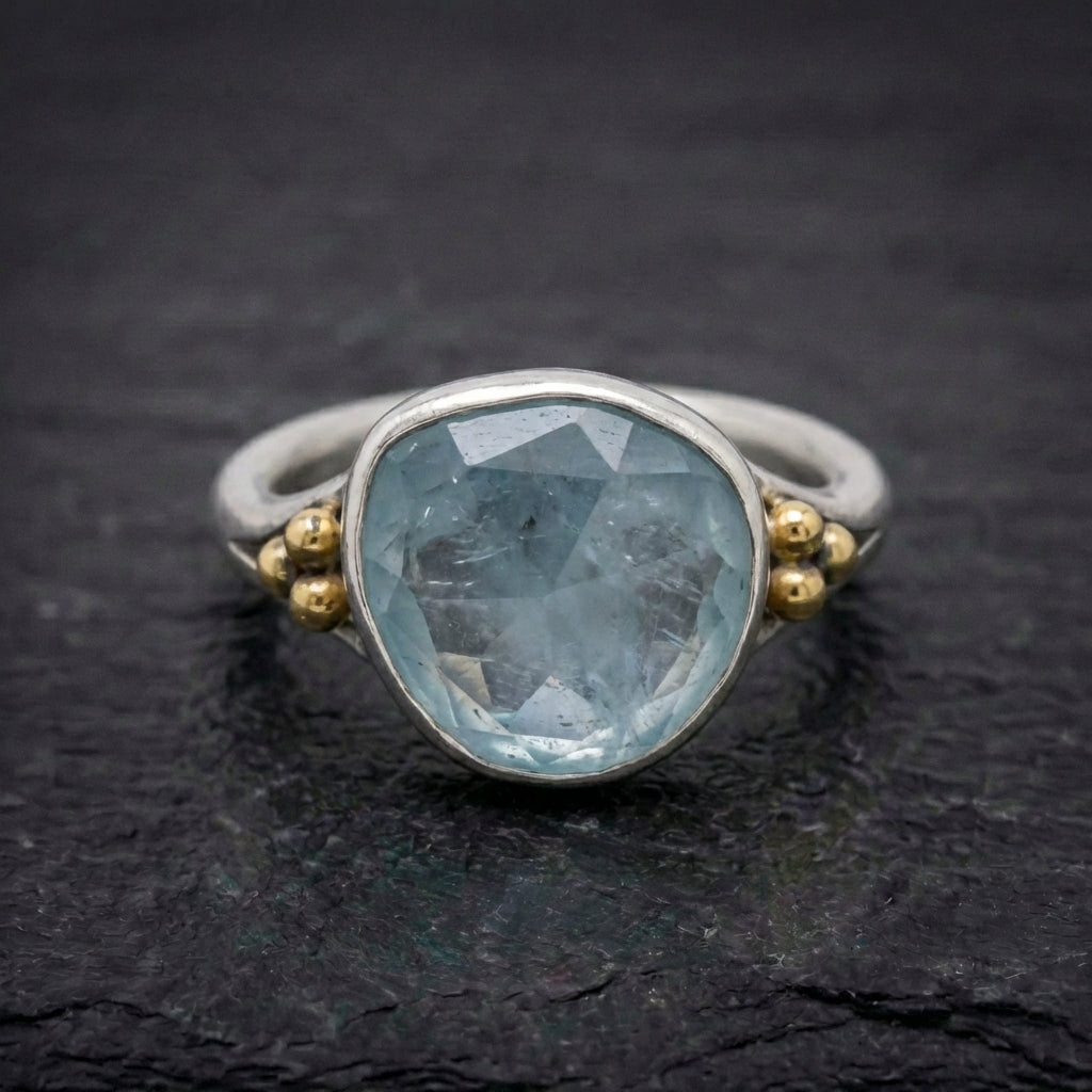 Elegant Blue Mist Artisan Ring