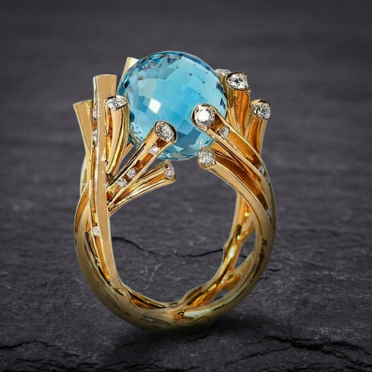 Elegant Blue Topaz Ring 12403857