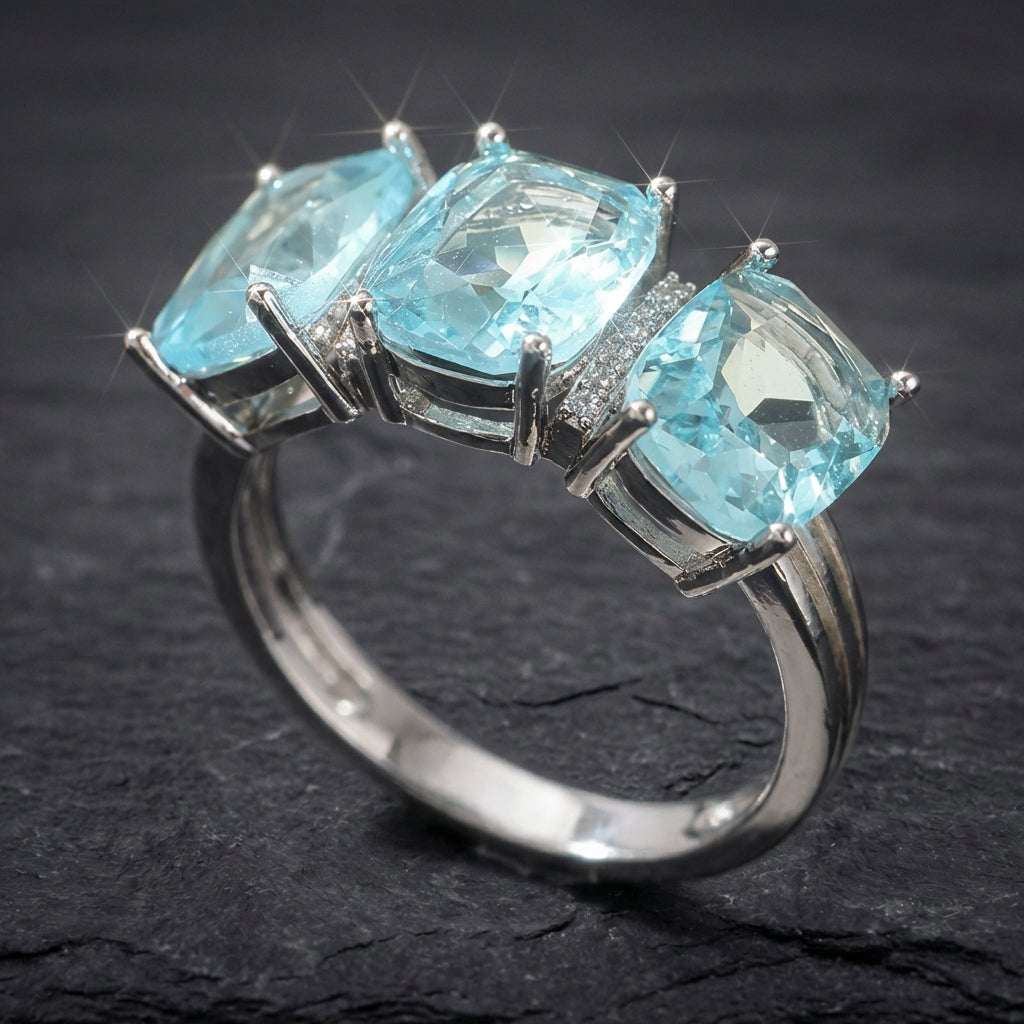 Elegant Blue Topaz Ring 43806262