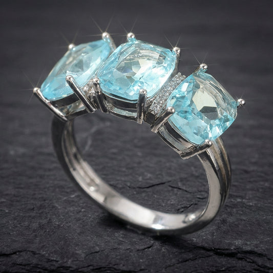 Elegant Blue Topaz Ring 43806262