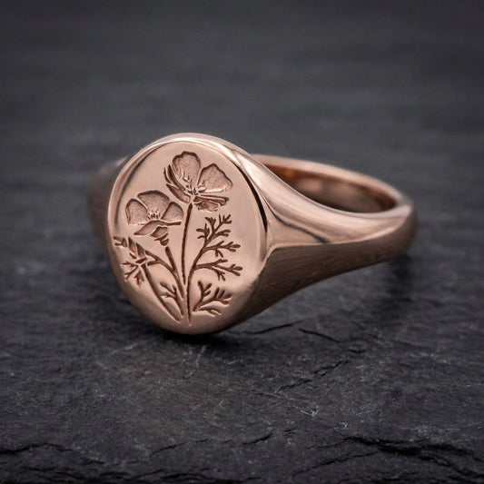 Elegant Botanical Oval Ring 03427409