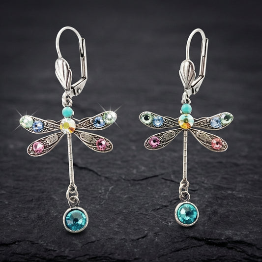 Elegant Carved Dragonfly Earrings