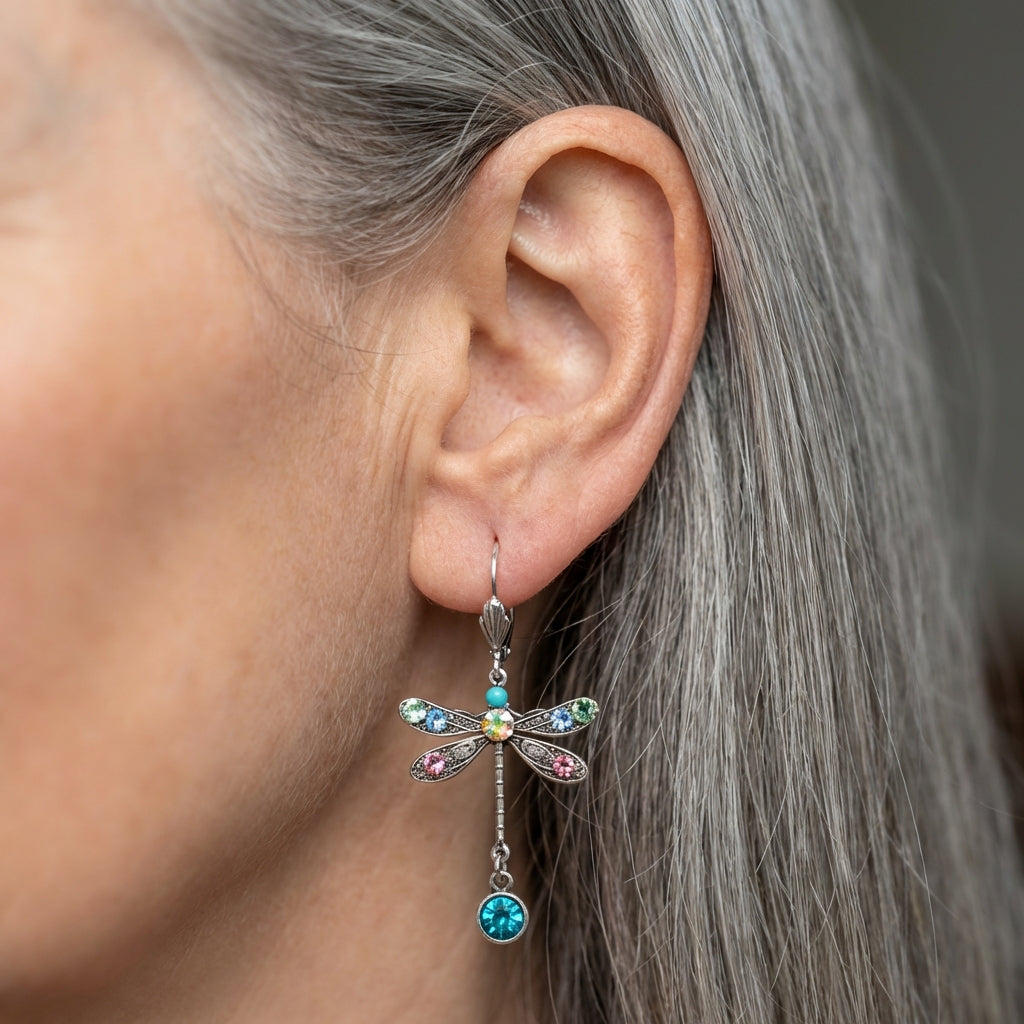 Elegant Carved Dragonfly Earrings
