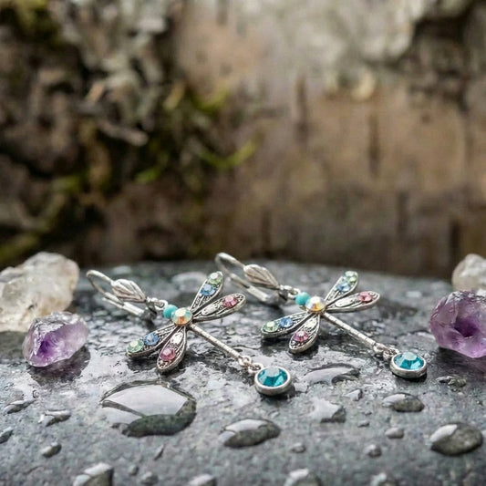 Elegant Carved Dragonfly Earrings