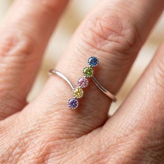 Elegant Colorful Cubic Zirconia Ring