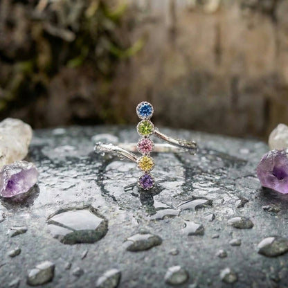 Elegant Colorful Cubic Zirconia Ring