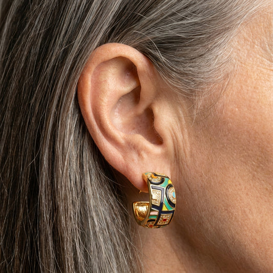 Elegant Colorful Enamel Earrings