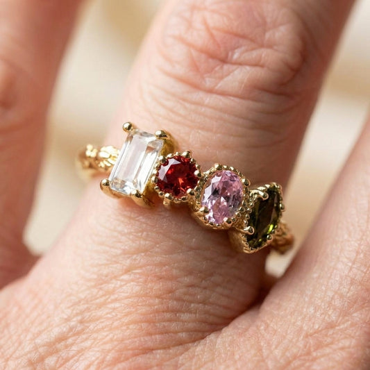 Elegant Colorful Zircon Ring