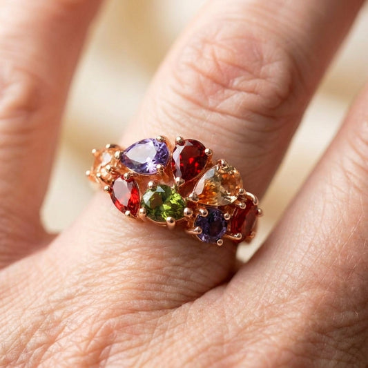 Elegant Colorful Zirconia Ring