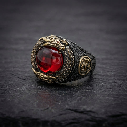 Elegant Crimson Dragon Ring