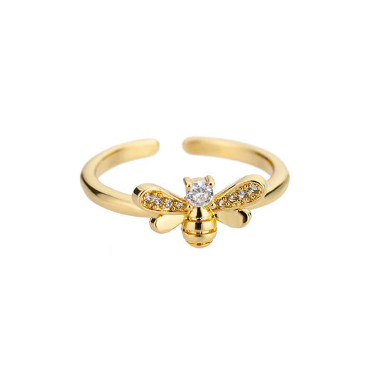Elegant Crystal Bee Ring