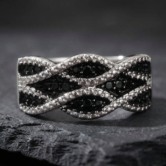 Elegant Crystal Crossover Ring 43784063