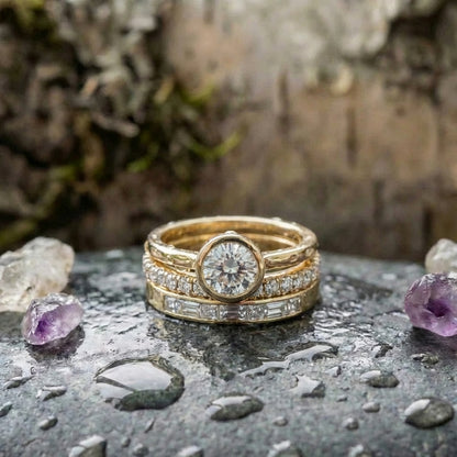 Elegant Crystal Engagement Ring