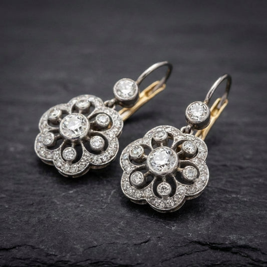 Elegant Crystal Flower Earrings 89227723