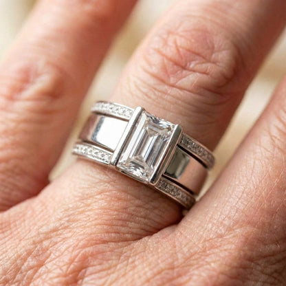 Elegant Crystal Geometric Ring