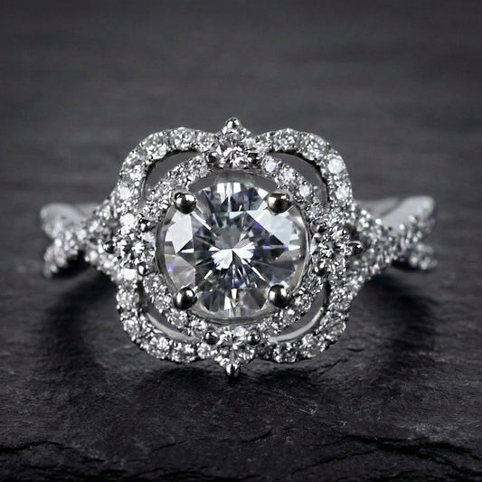 Elegant Crystal Halo Ring 25862526