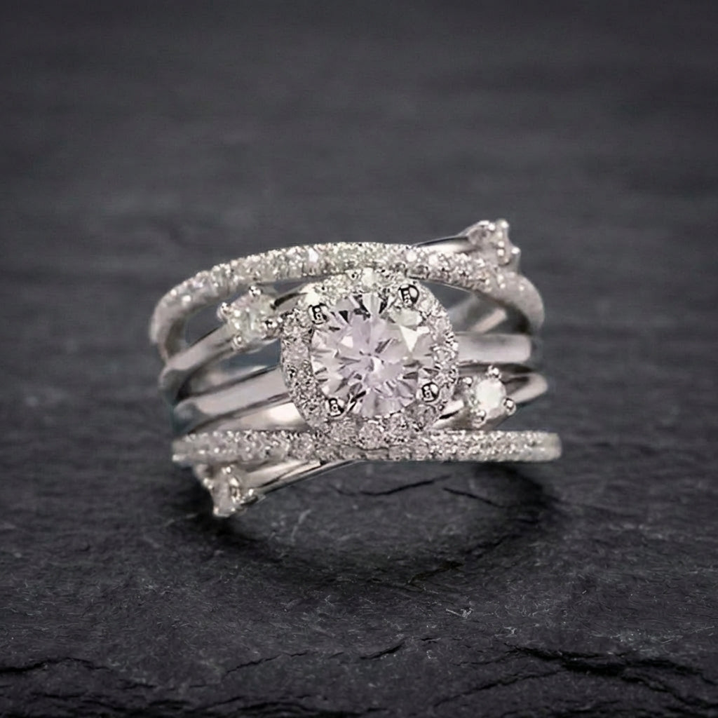 Elegant Crystal Halo Ring 53692849