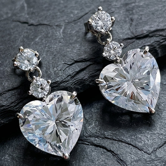 Elegant Crystal Heart Earrings 12197218