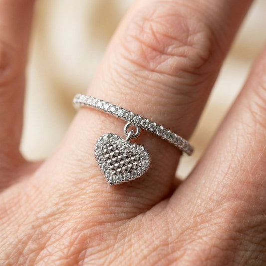 Elegant Crystal Heart Ring