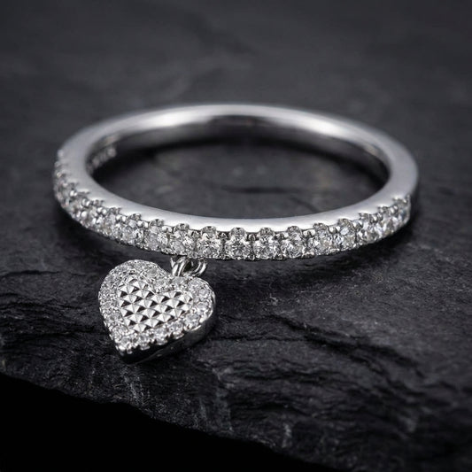 Elegant Crystal Heart Ring 84887554