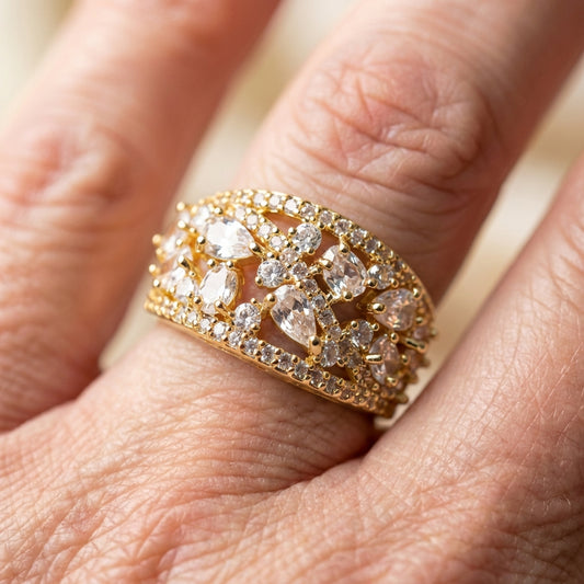 Elegant Crystal Statement Ring