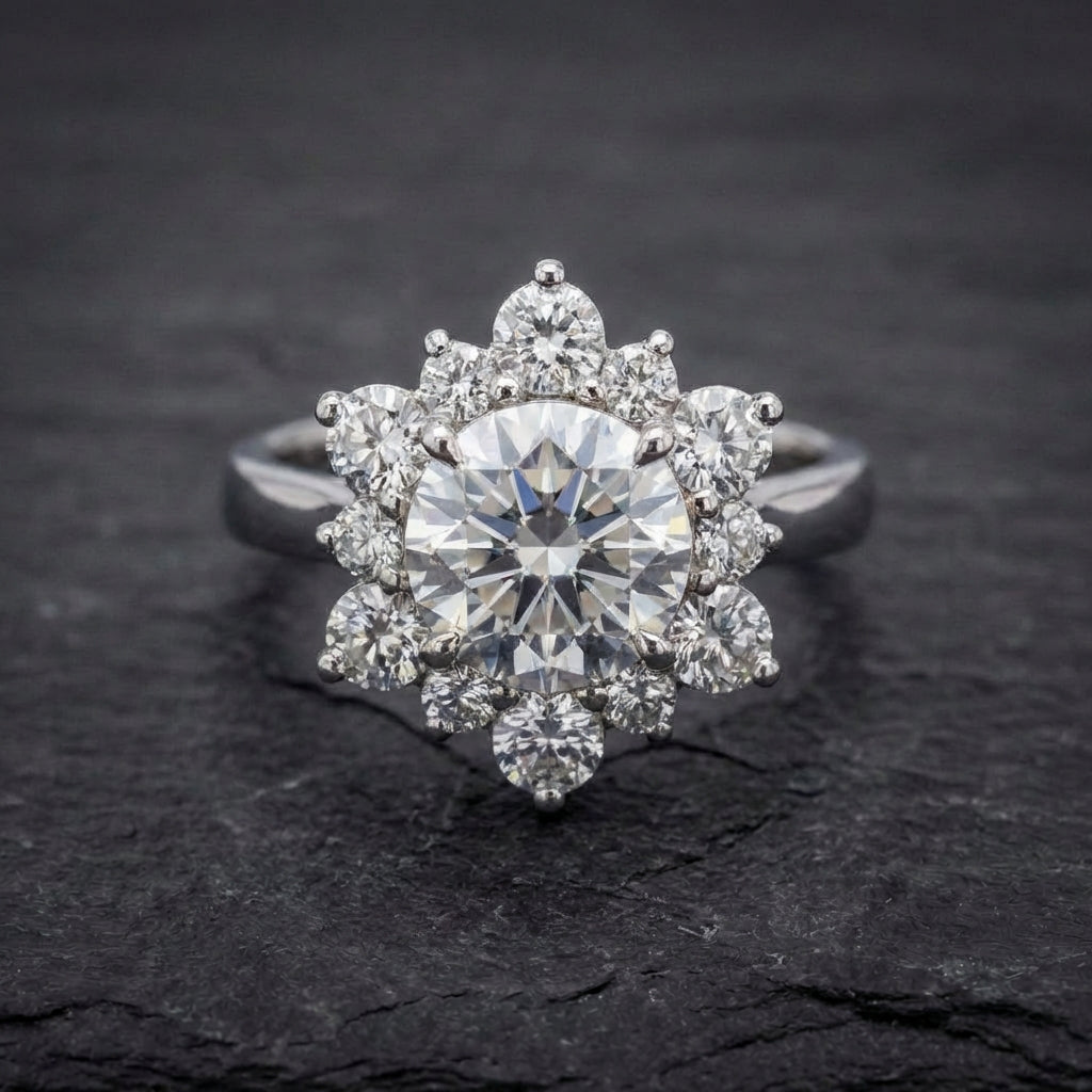 Elegant Crystal Sunflower Ring 32416245