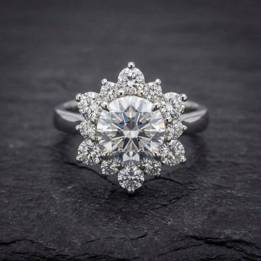 Elegant Crystal Sunflower Ring 32416245