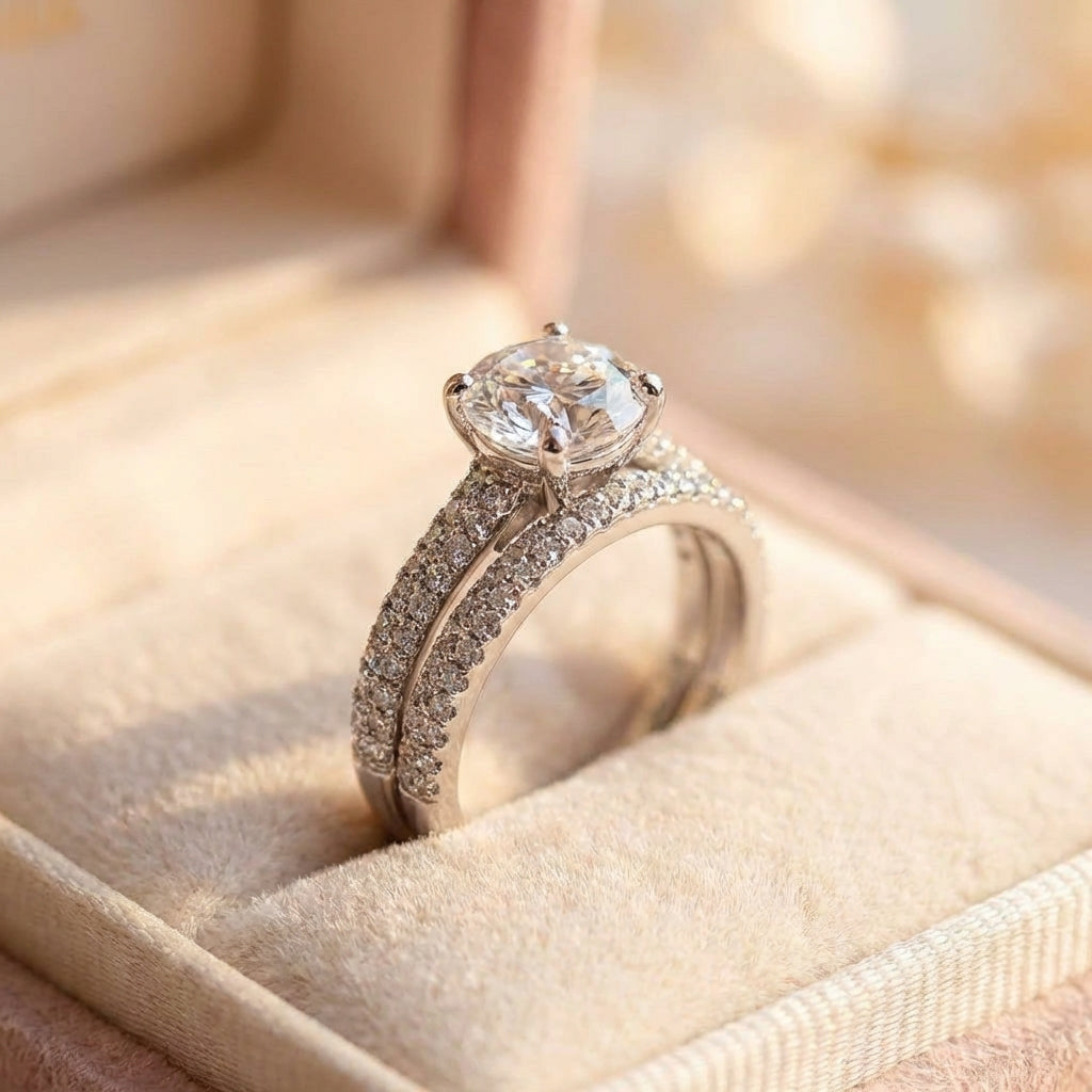 Elegant Crystal Wedding Ring