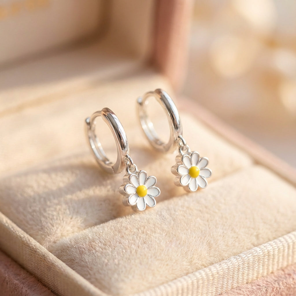Elegant Daisy Pendant Earrings