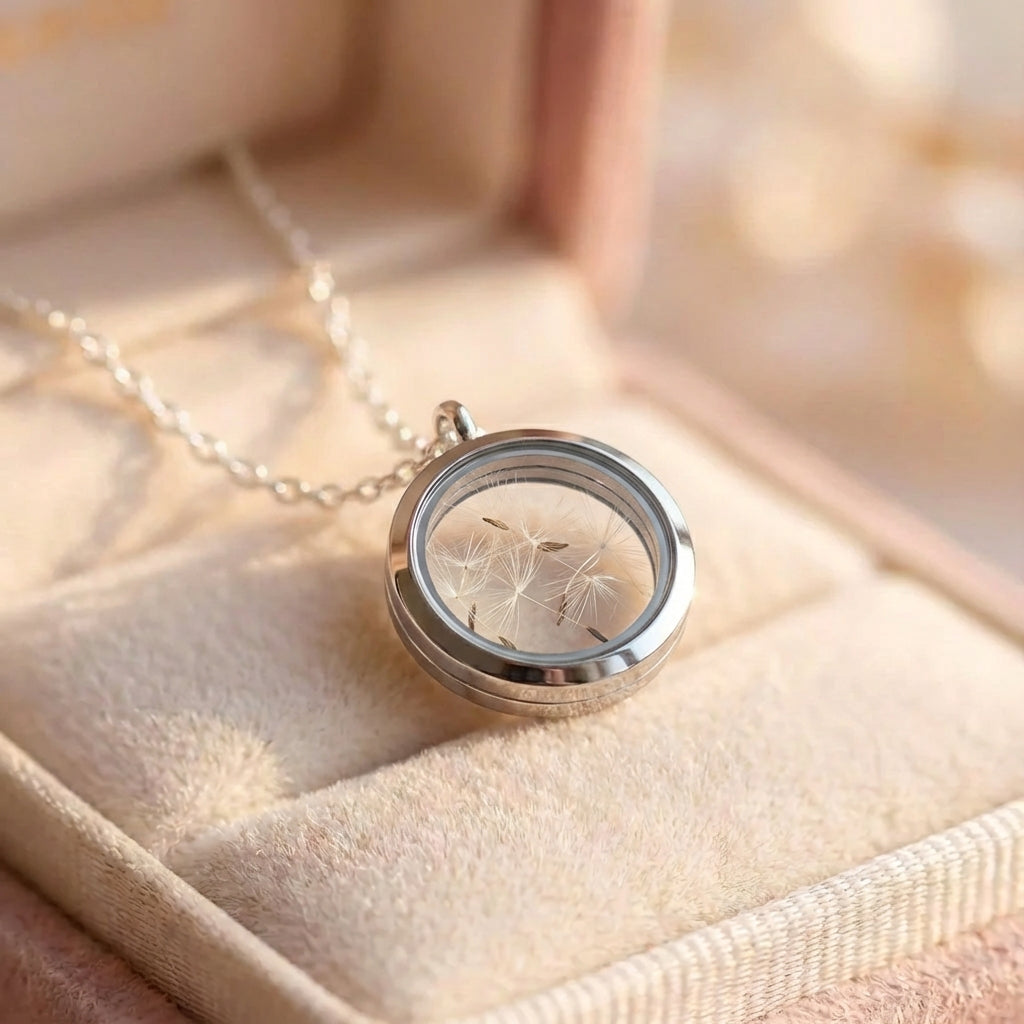 Elegant Dandelion Wish Locket