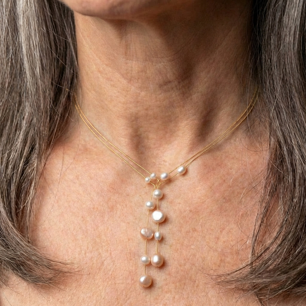 Elegant Dangling Pearl Necklace