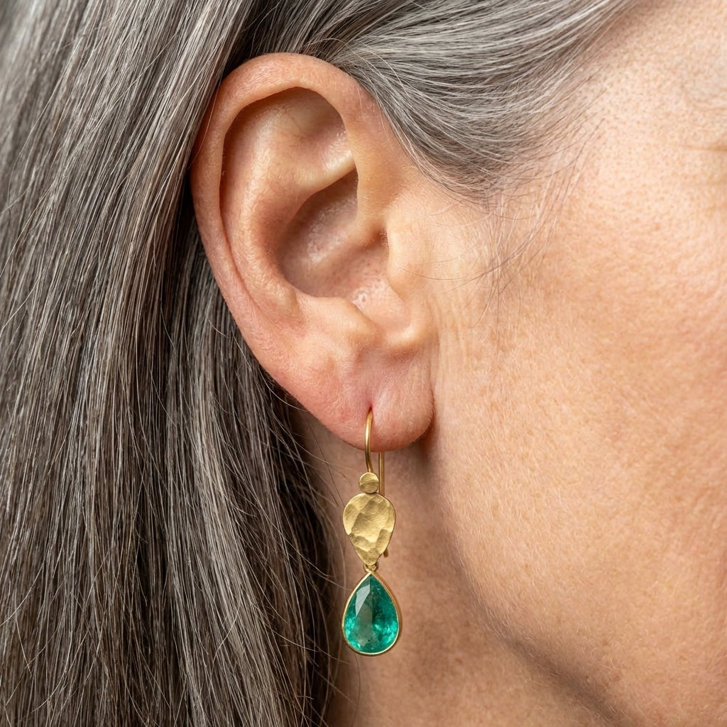 Elegant Emerald Teardrop Earrings