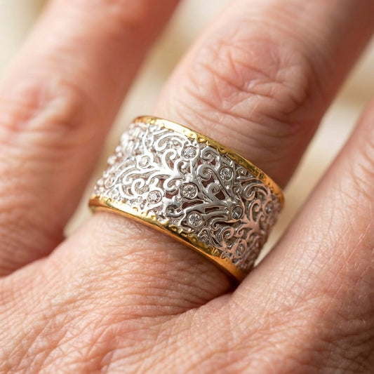 Elegant Filigree Statement Ring