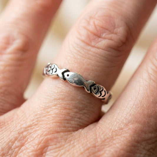 Elegant Fish Silver Ring