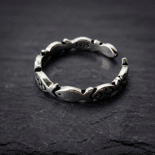 Elegant Fish Silver Ring 71287073