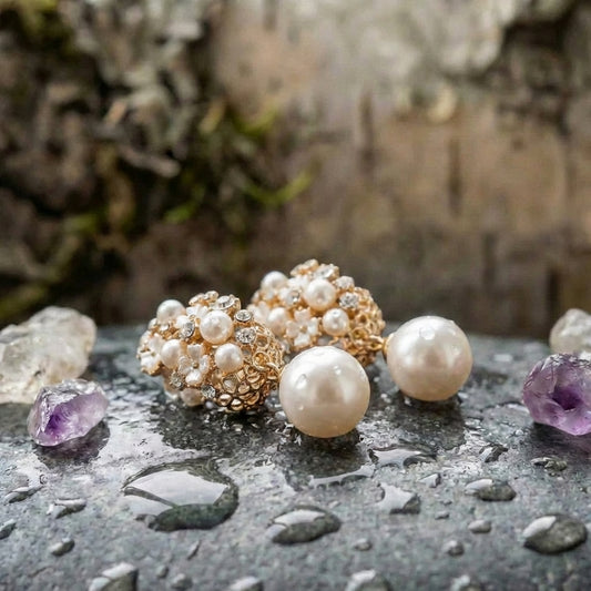 Elegant Flower Pearl Earrings
