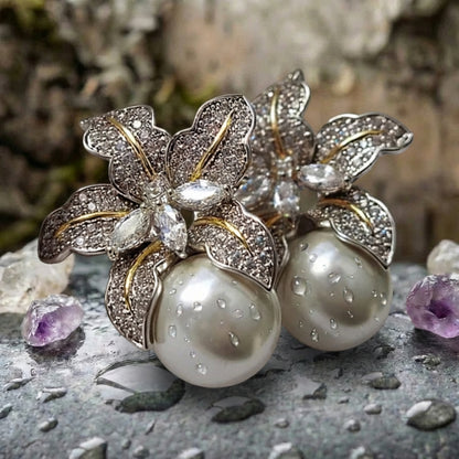 Elegant Flower Pearl Earrings