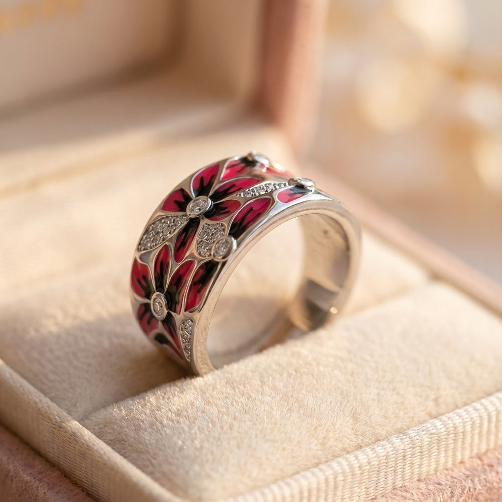 Elegant Flower Statement Ring