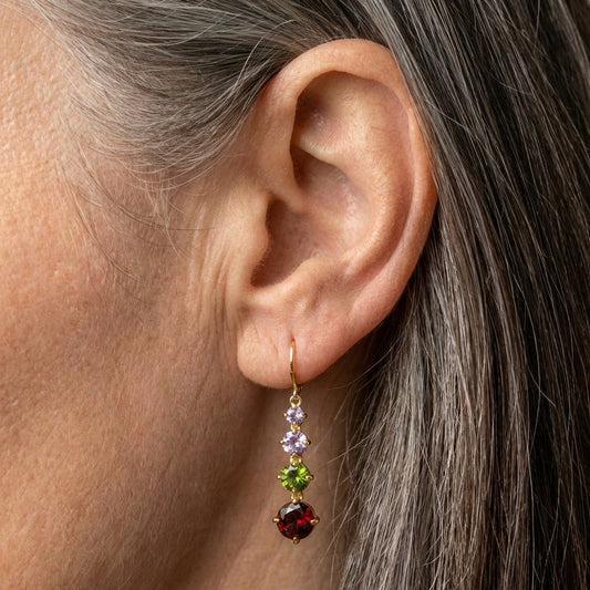 Elegant Gemstone Dangle Earrings