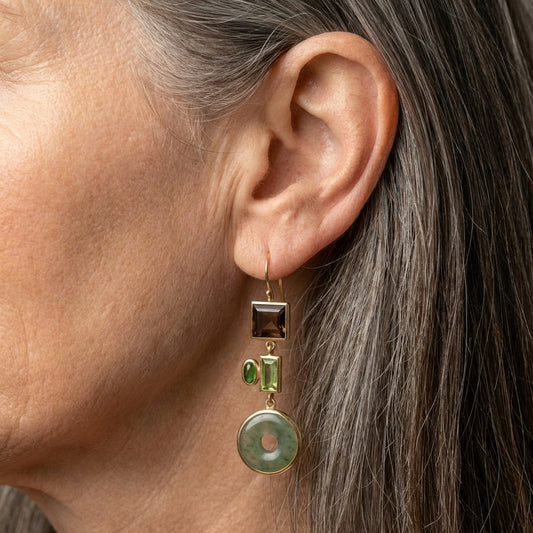Elegant Geometric Stone Earrings