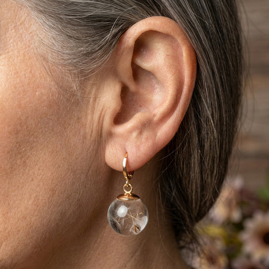 Elegant Glass Sphere Earrings