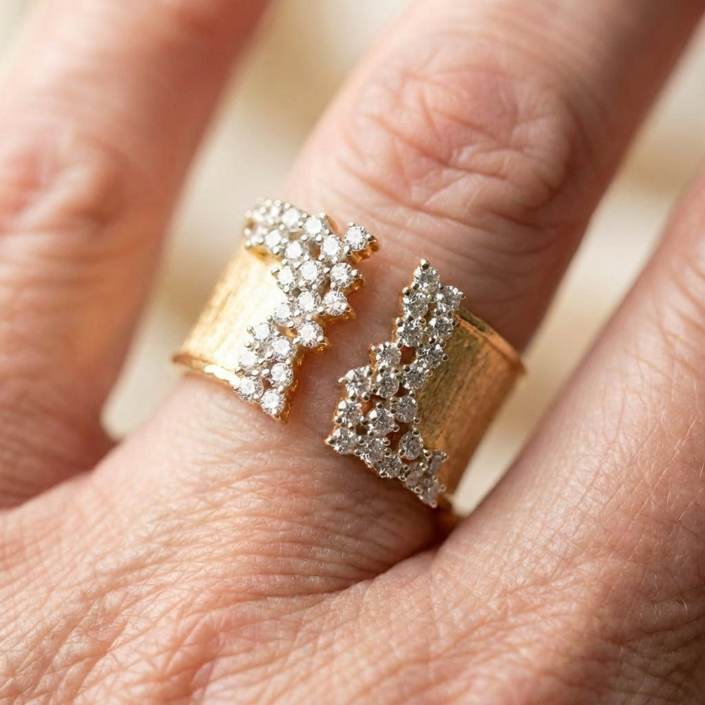 Elegant Gold Cz Ring