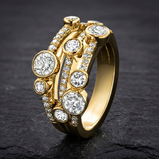 Elegant Gold Diamond Ring 71719408