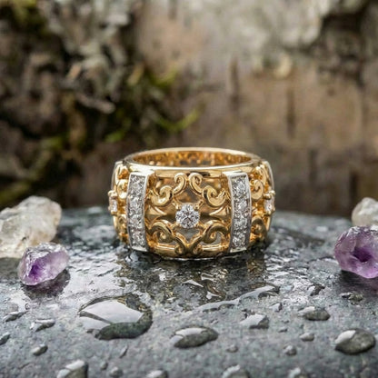 Elegant Gold Hollow Ring