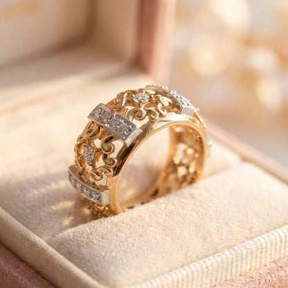 Elegant Gold Hollow Ring