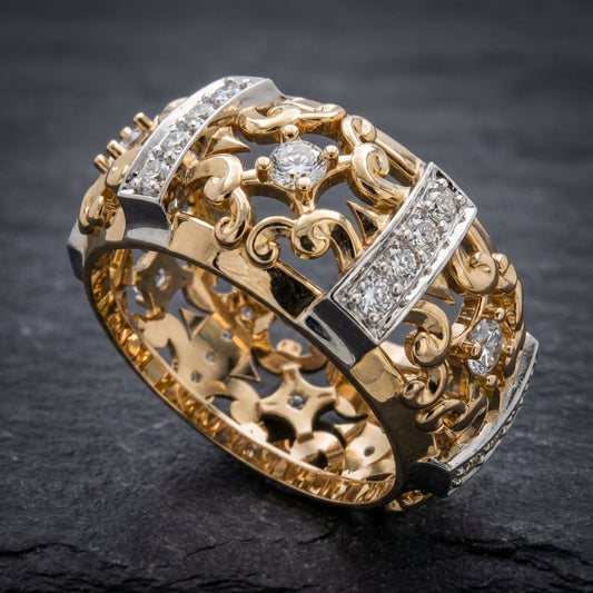 Elegant Gold Hollow Ring 11946011