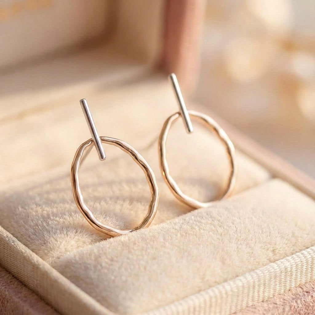 Elegant Gold Oval Earrings