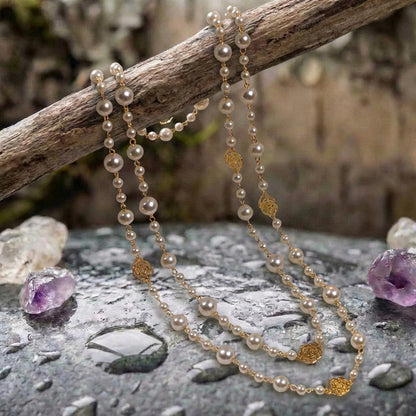 Elegant Gold & Pearl Necklace